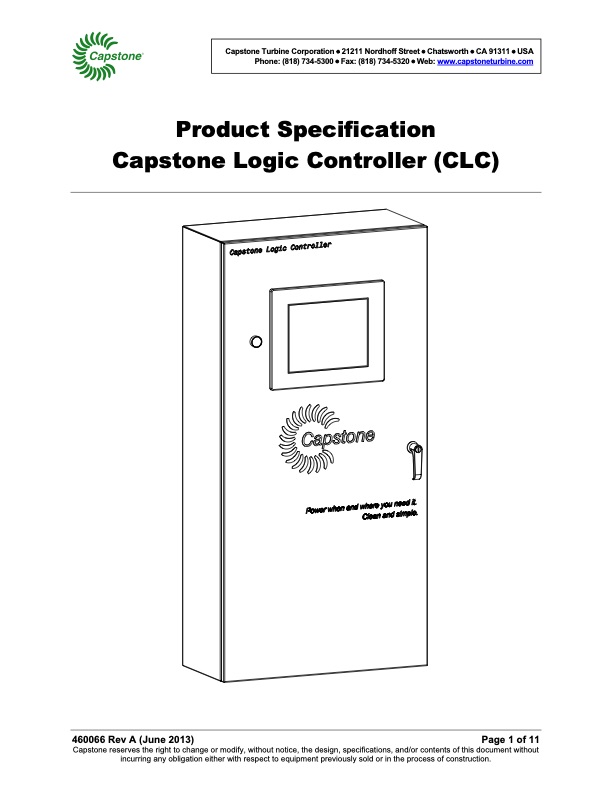 product-specification-capstone-logic-controller-clc-001