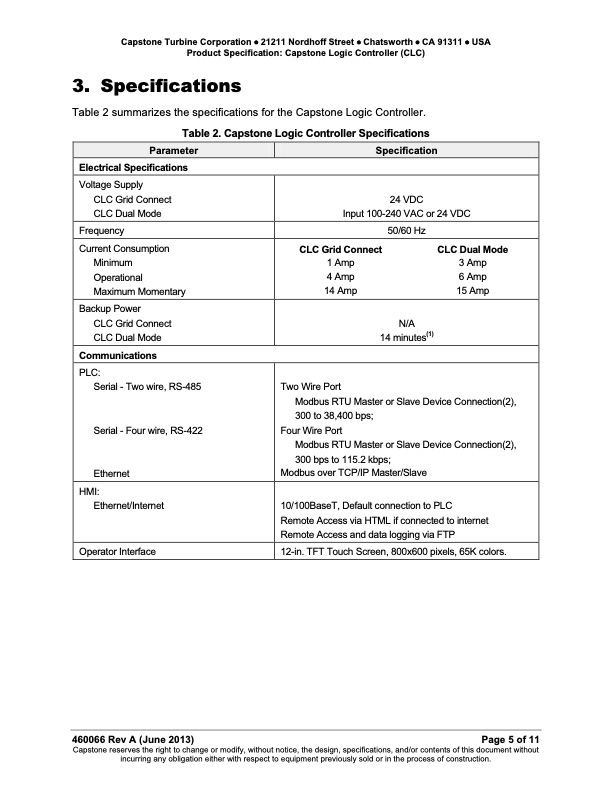 product-specification-capstone-logic-controller-clc-005
