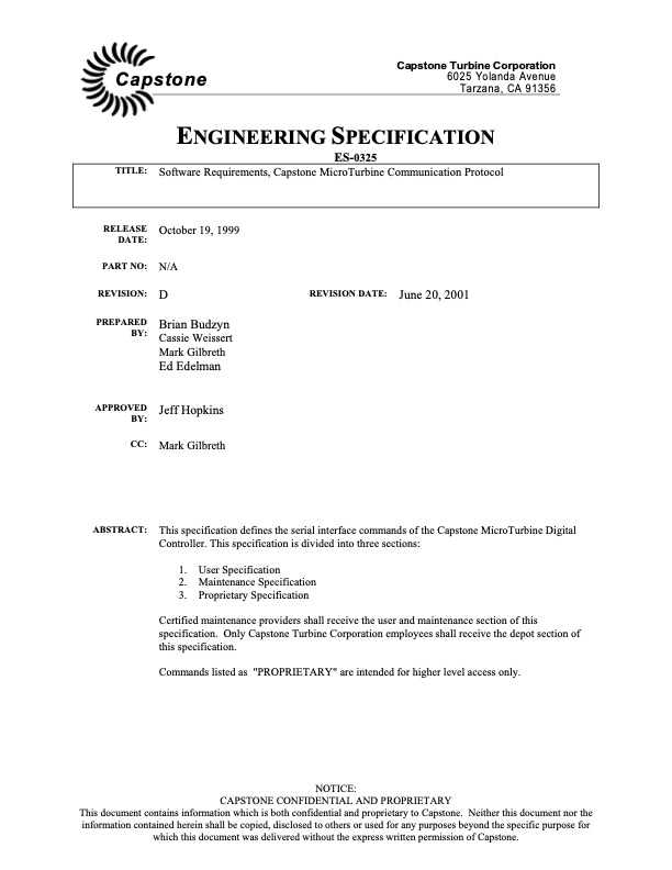 engineering-specification-communication-protocol-001