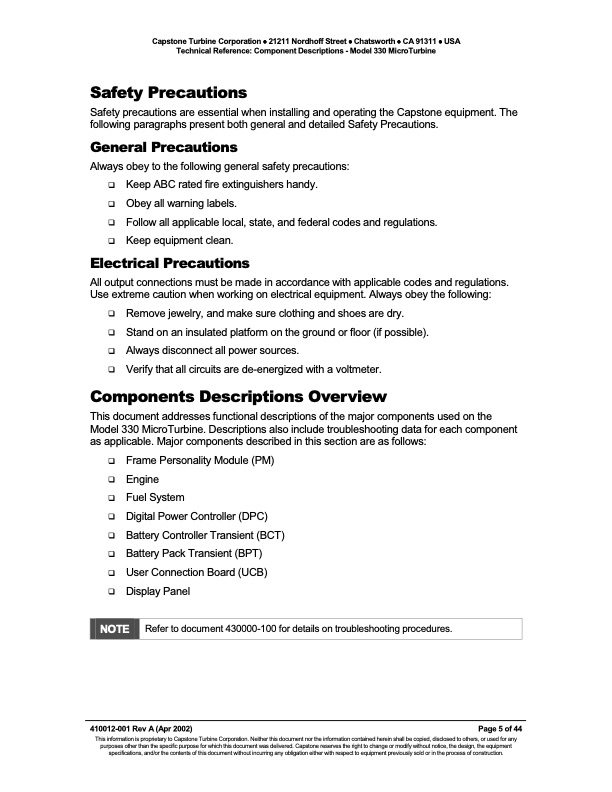 technical-reference-component-descriptions-capstone-model-33-005