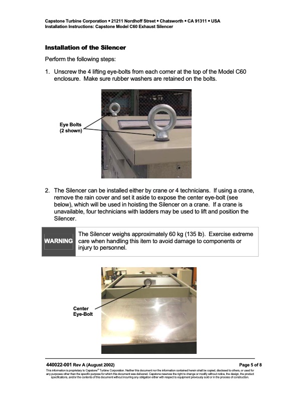 work-instructions-exhaust-silencer-installation-model-c60-005