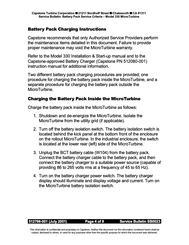 stand-alone-battery-pack-service-criteria-capstone-model-330-004
